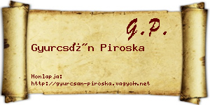 Gyurcsán Piroska névjegykártya